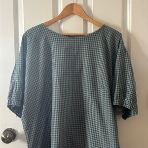 Gingham Checkered Blouse - Green